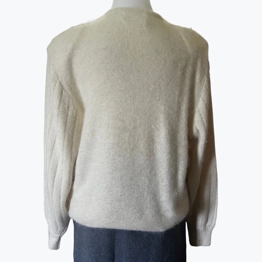 Vintage 1980’s Premier Designer Collection Silk & Angora Sweater Large - Picture 3 of 8